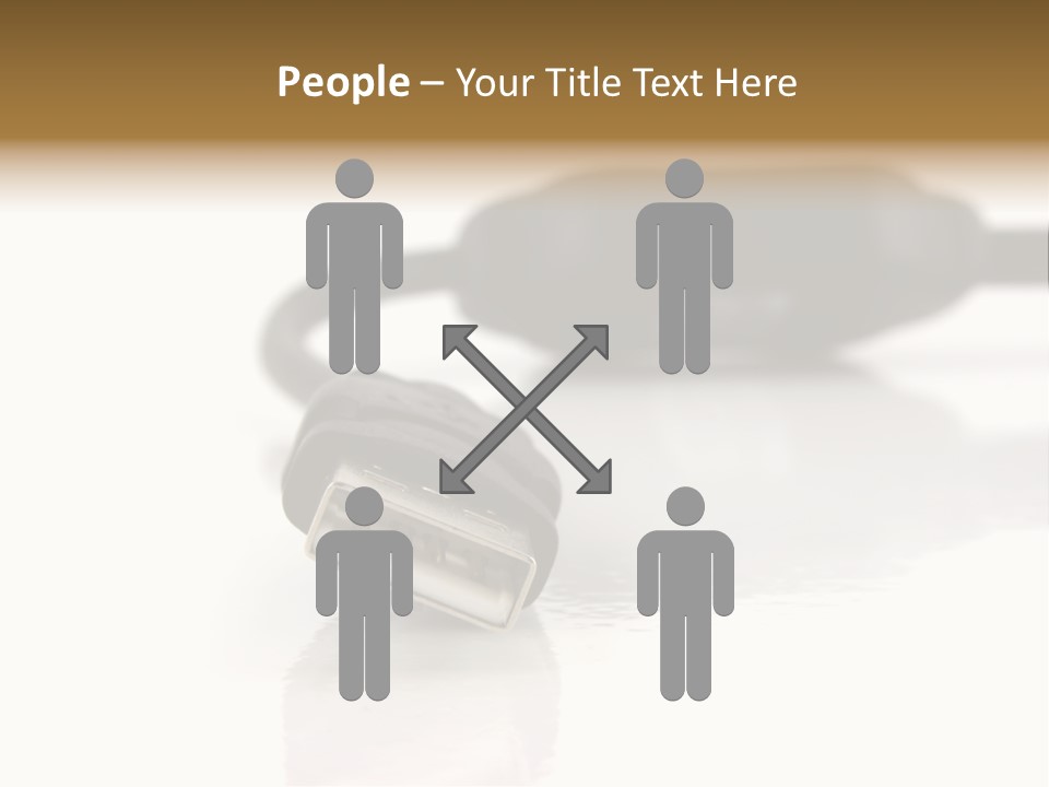 Close Up Of Computer Cables On A White Background PowerPoint Template