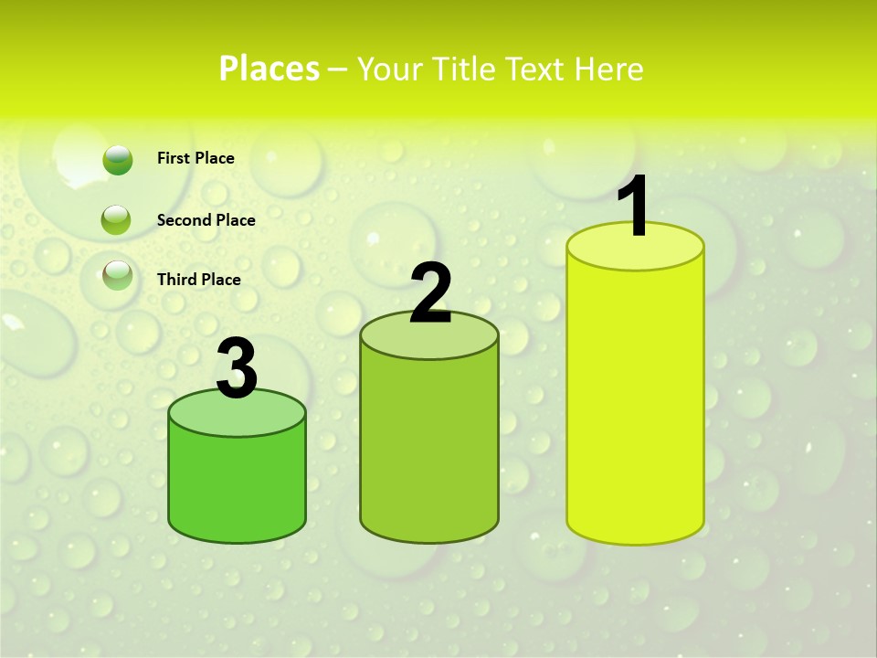 Water-Drops On Green PowerPoint Template