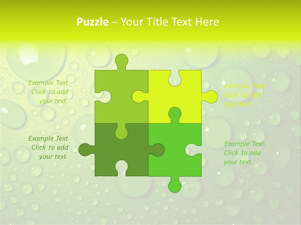 Water-Drops On Green PowerPoint Template