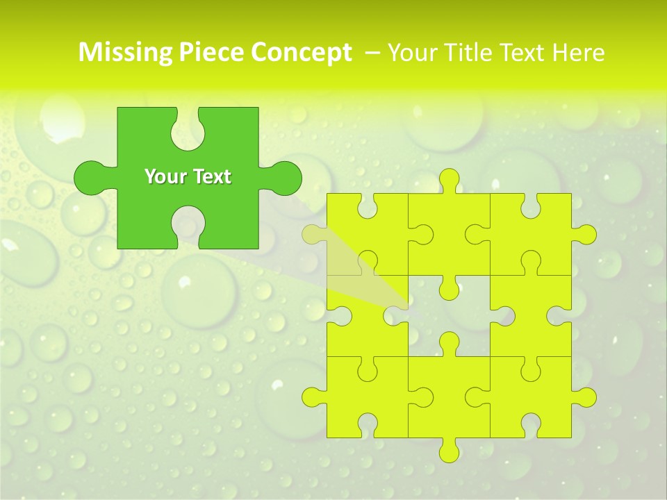 Water-Drops On Green PowerPoint Template