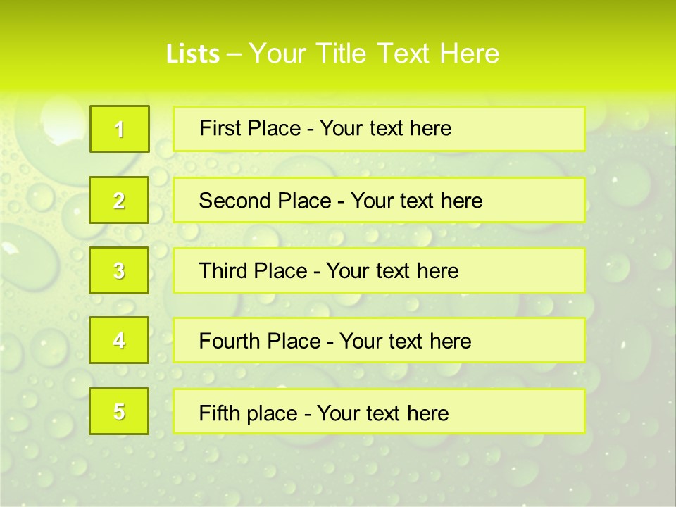 Water-Drops On Green PowerPoint Template