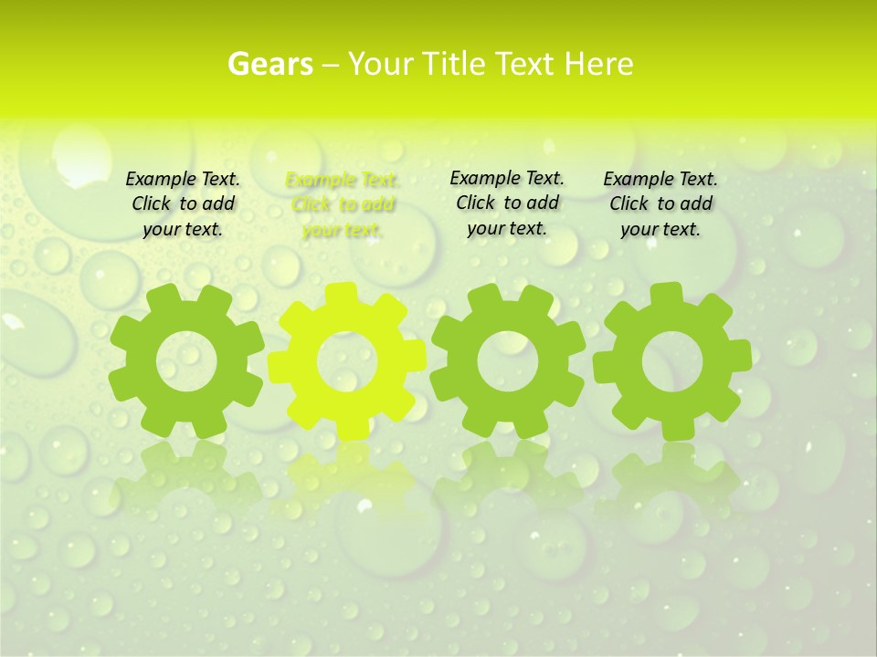 Water-Drops On Green PowerPoint Template