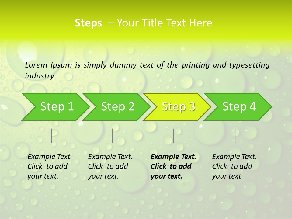 Water-Drops On Green PowerPoint Template