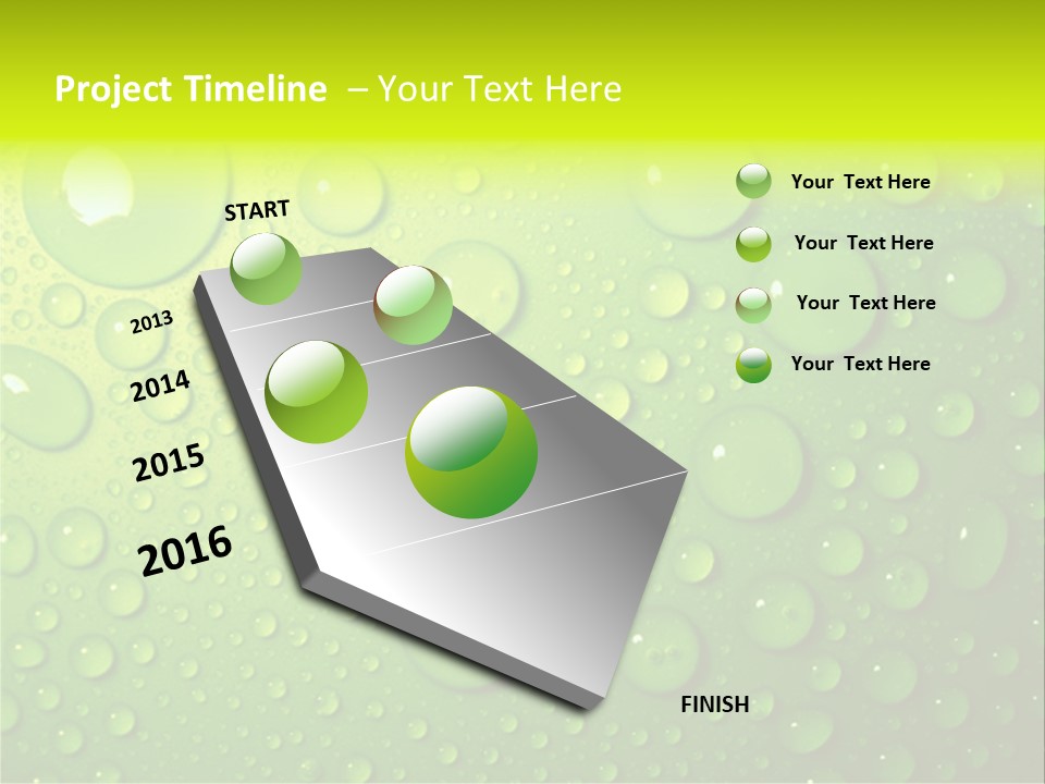 Water-Drops On Green PowerPoint Template