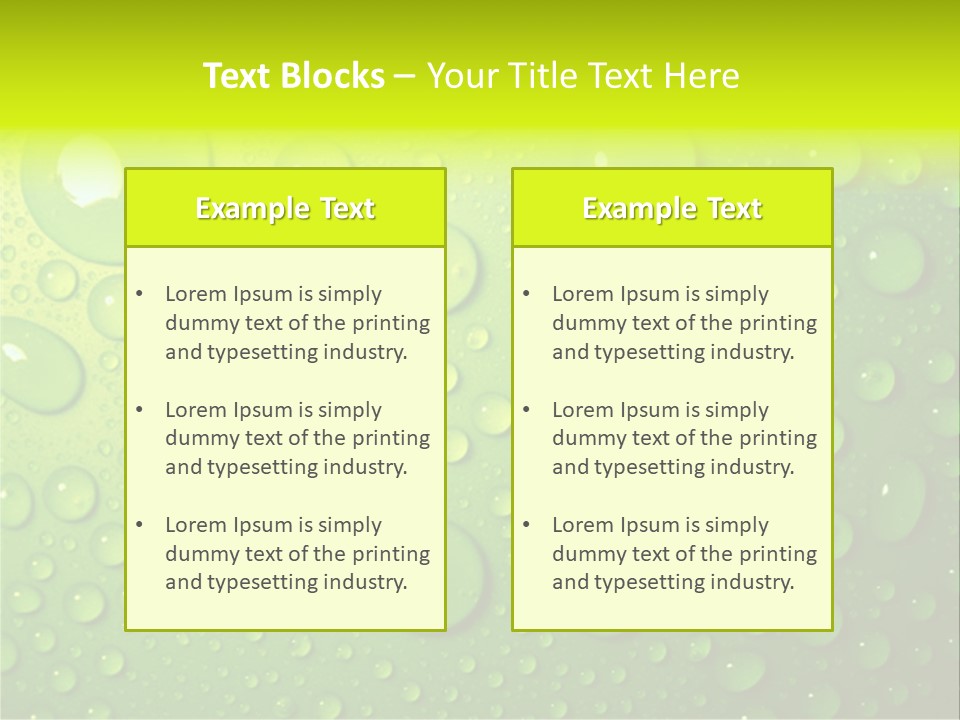 Water-Drops On Green PowerPoint Template