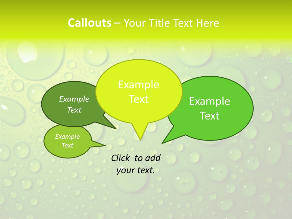Water-Drops On Green PowerPoint Template