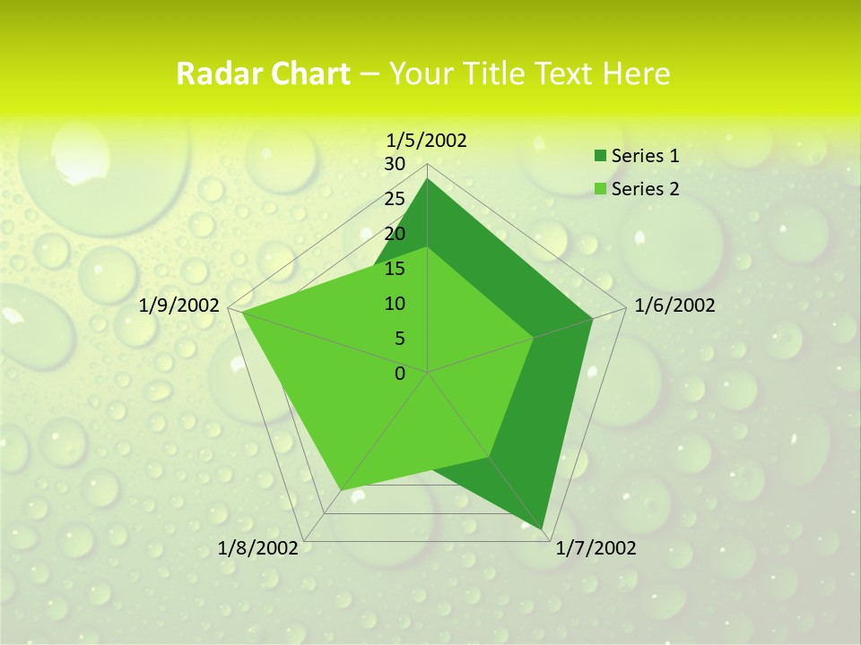 Water-Drops On Green PowerPoint Template