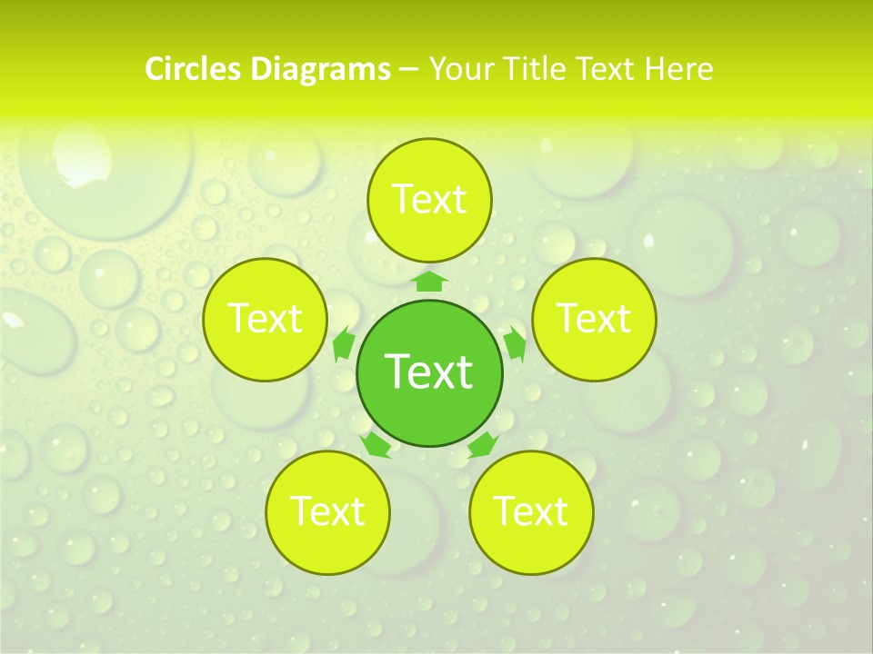 Water-Drops On Green PowerPoint Template