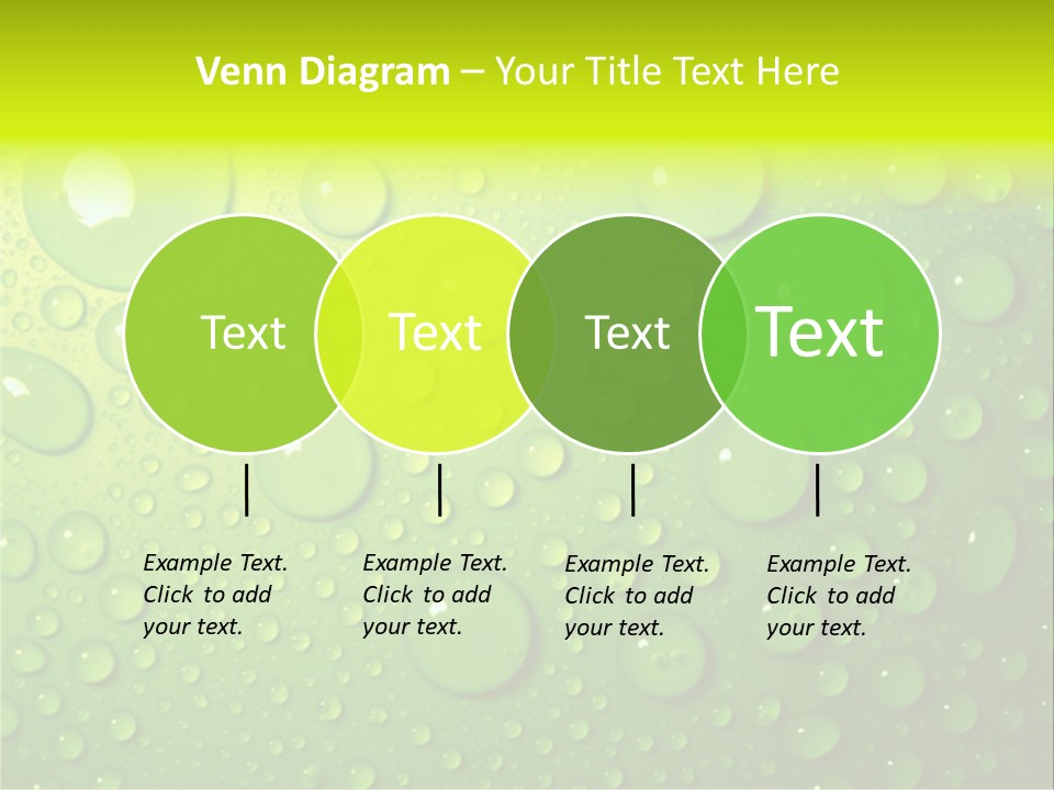 Water-Drops On Green PowerPoint Template