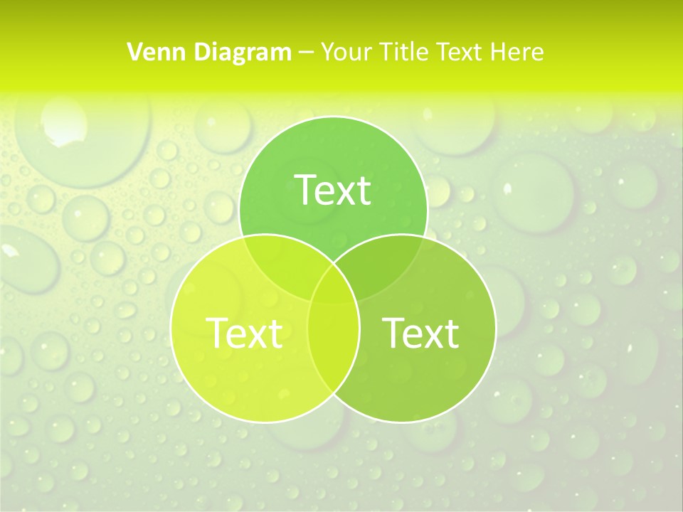 Water-Drops On Green PowerPoint Template