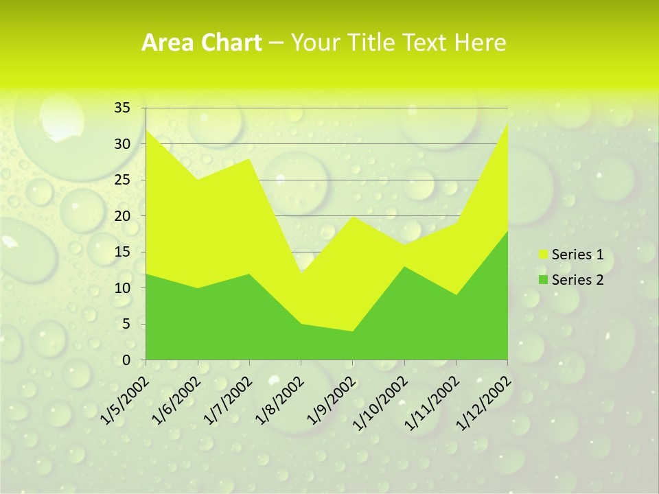 Water-Drops On Green PowerPoint Template