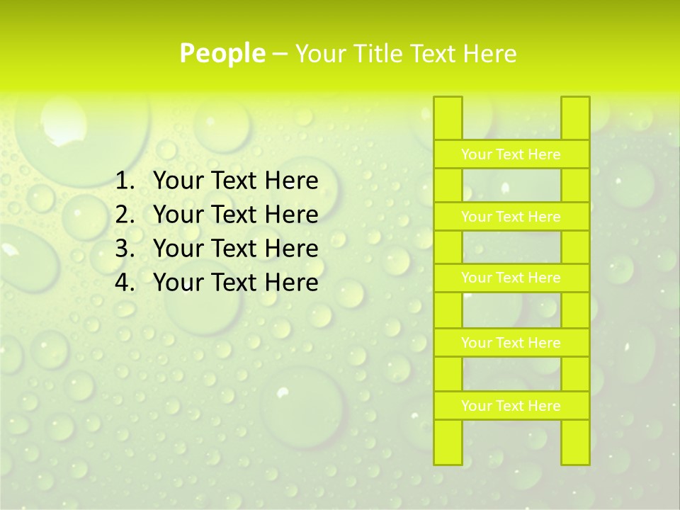 Water-Drops On Green PowerPoint Template