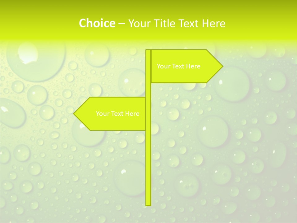 Water-Drops On Green PowerPoint Template