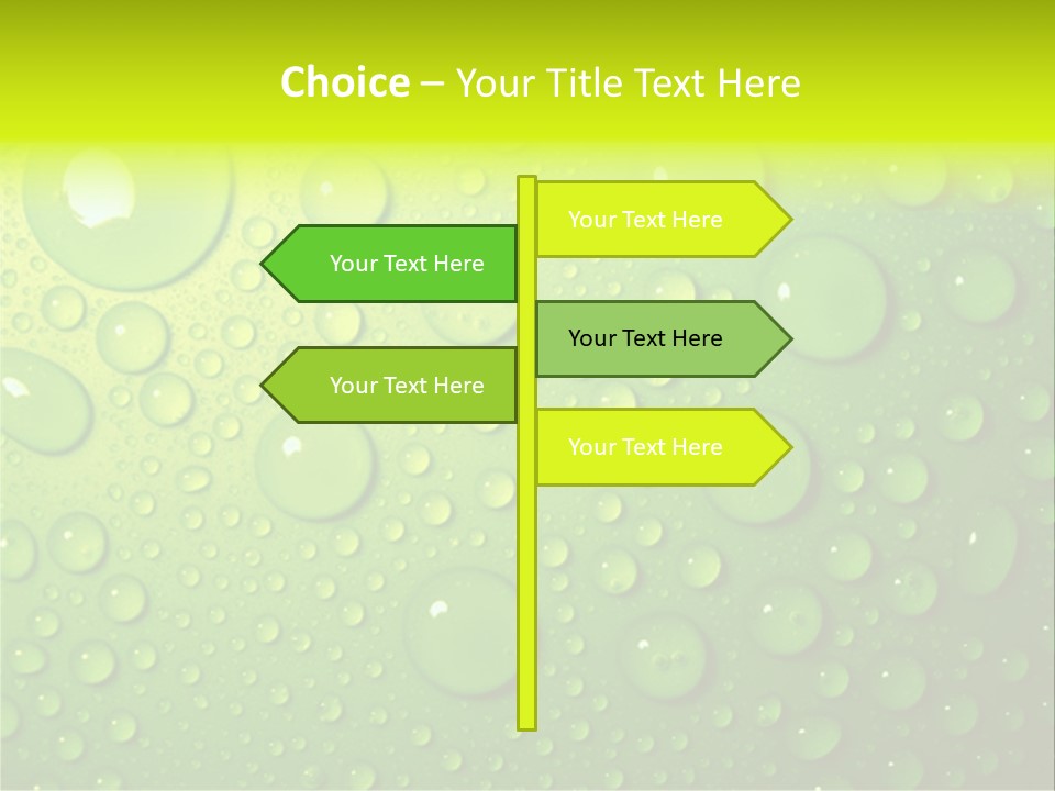 Water-Drops On Green PowerPoint Template