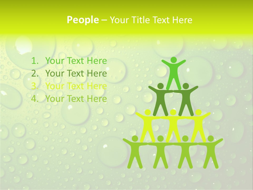 Water-Drops On Green PowerPoint Template