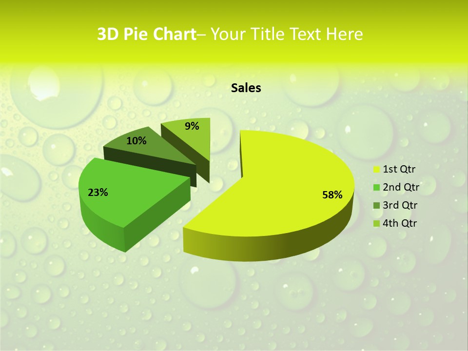 Water-Drops On Green PowerPoint Template
