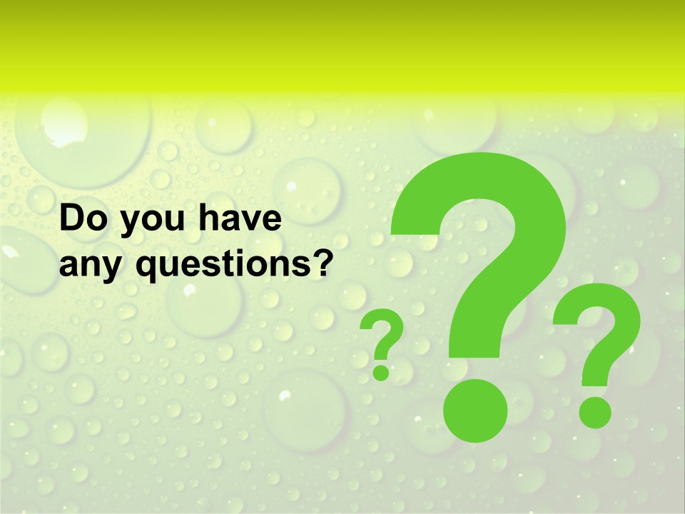 Water-Drops On Green PowerPoint Template