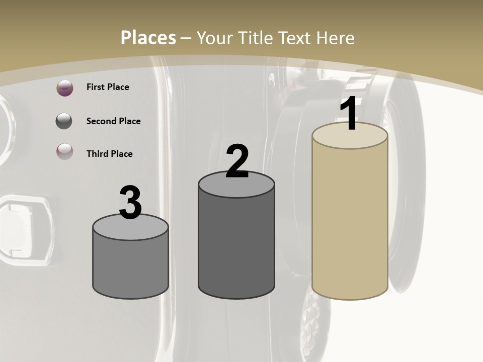 Old 8Mm Film Camera Isolated On White PowerPoint Template