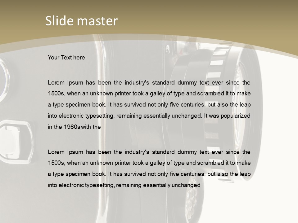 Old 8Mm Film Camera Isolated On White PowerPoint Template