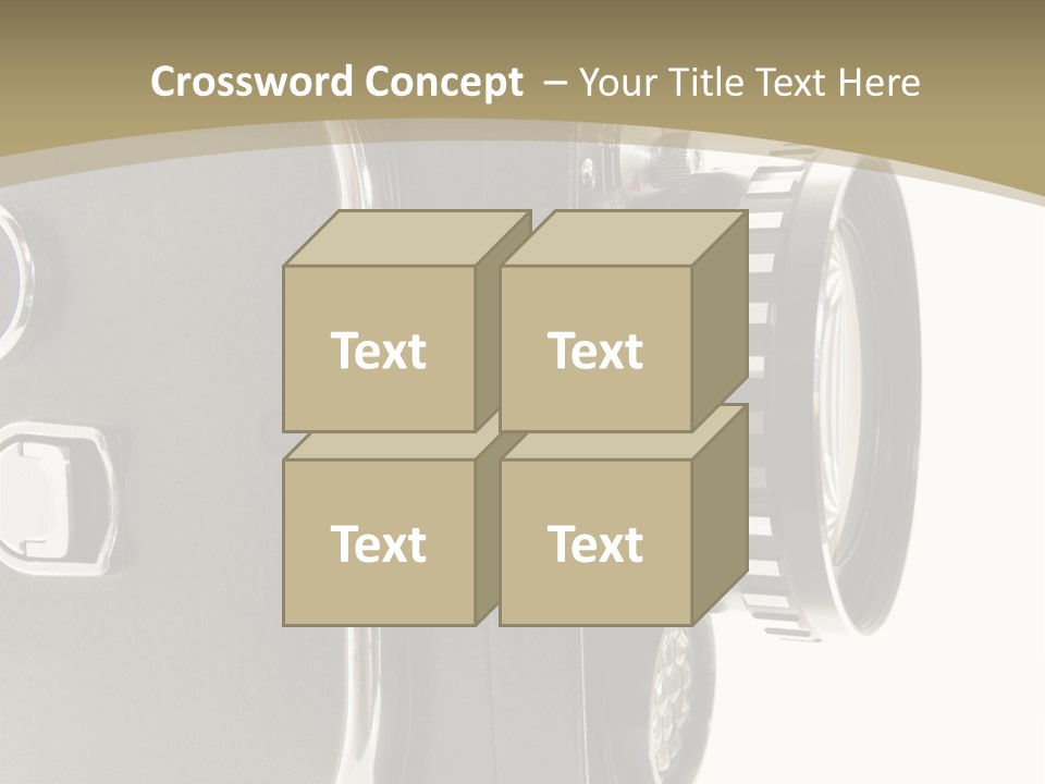 Old 8Mm Film Camera Isolated On White PowerPoint Template