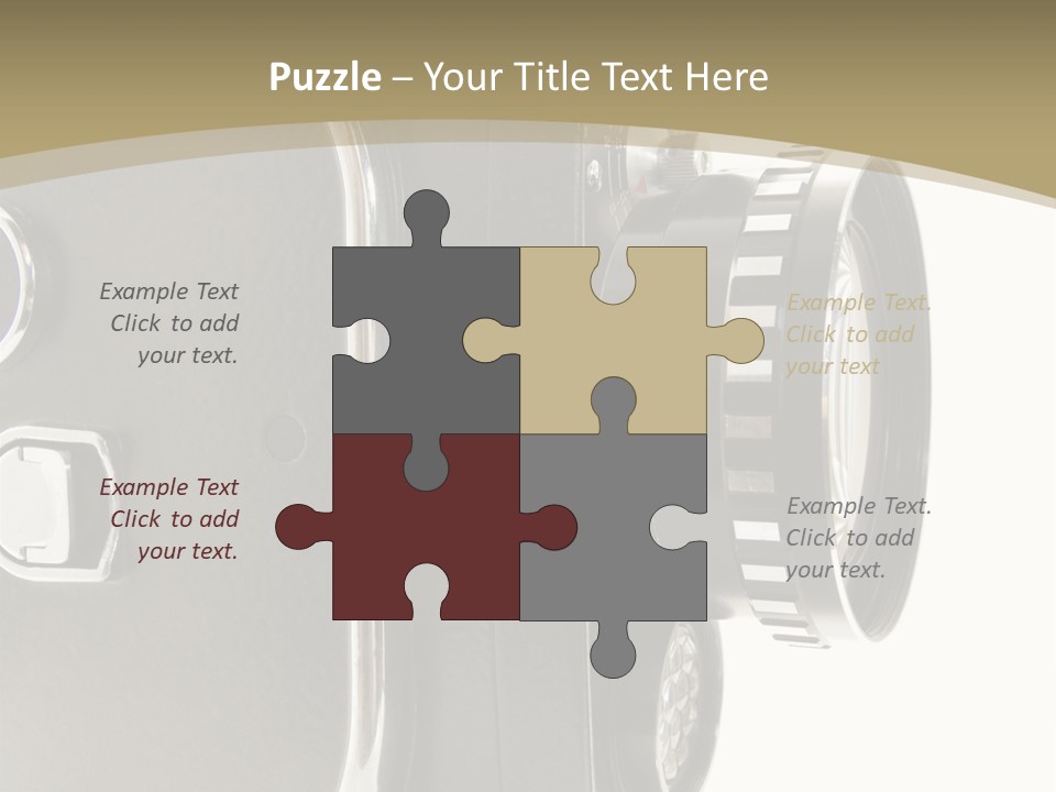 Old 8Mm Film Camera Isolated On White PowerPoint Template