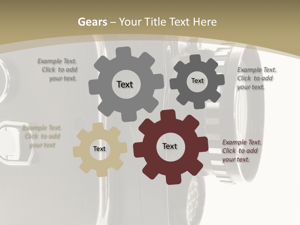 Old 8Mm Film Camera Isolated On White PowerPoint Template