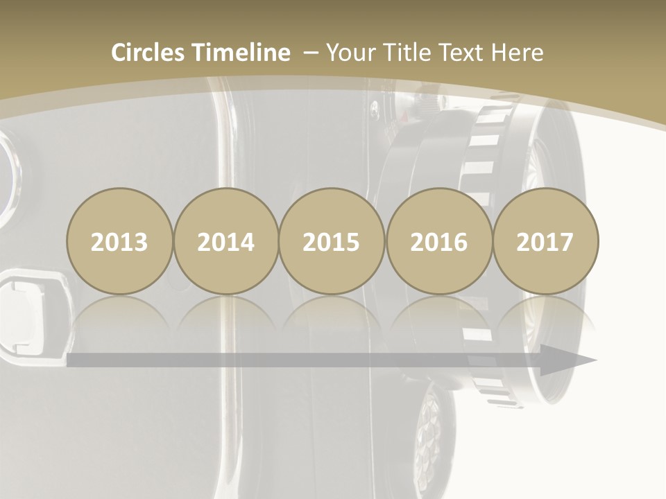 Old 8Mm Film Camera Isolated On White PowerPoint Template