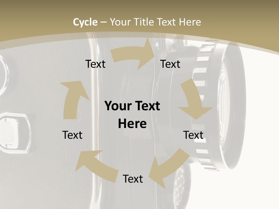 Old 8Mm Film Camera Isolated On White PowerPoint Template