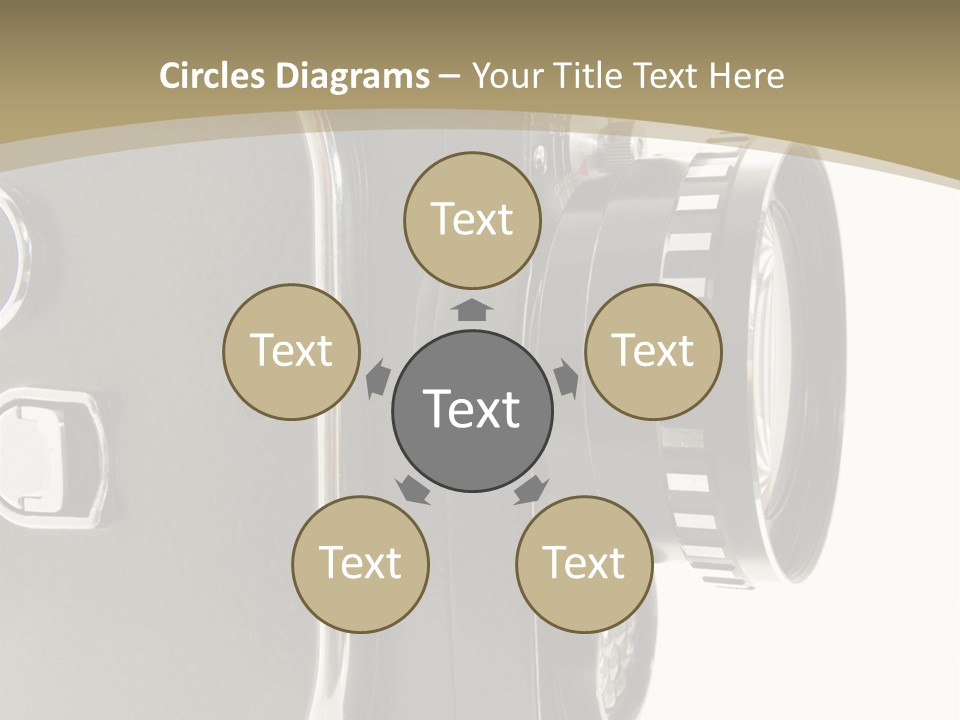 Old 8Mm Film Camera Isolated On White PowerPoint Template