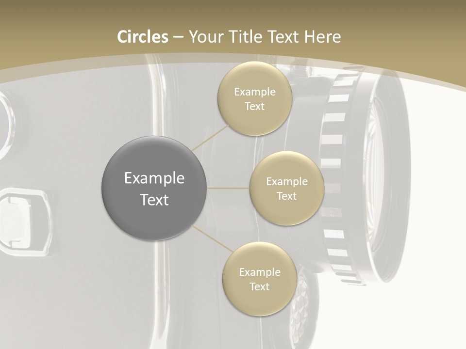 Old 8Mm Film Camera Isolated On White PowerPoint Template