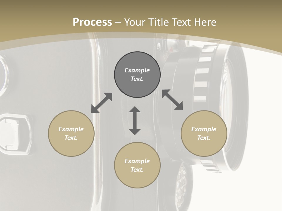 Old 8Mm Film Camera Isolated On White PowerPoint Template