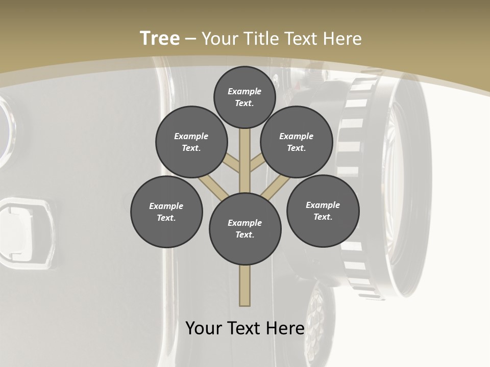 Old 8Mm Film Camera Isolated On White PowerPoint Template