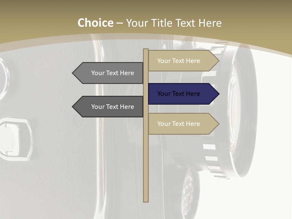 Old 8Mm Film Camera Isolated On White PowerPoint Template