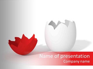 Broken Easter-Egg - One Part Marked Red PowerPoint Template