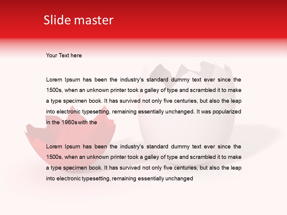 Broken Easter-Egg - One Part Marked Red PowerPoint Template