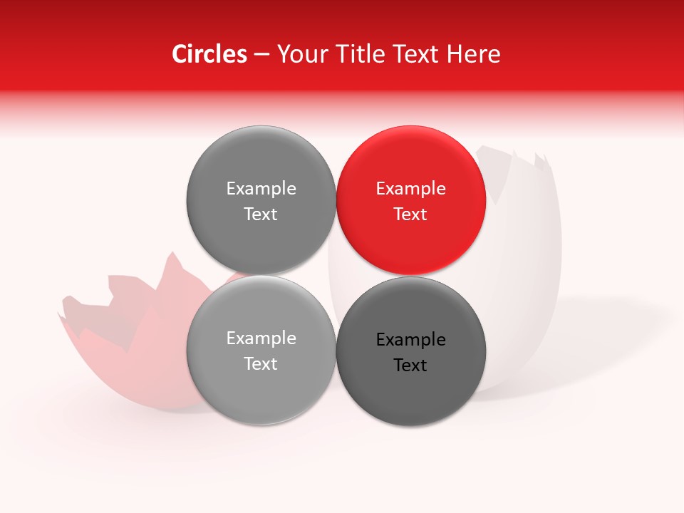 Broken Easter-Egg - One Part Marked Red PowerPoint Template
