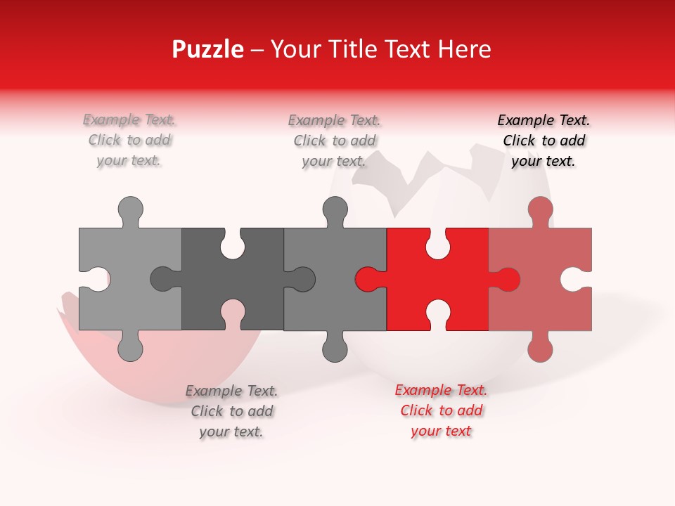 Broken Easter-Egg - One Part Marked Red PowerPoint Template