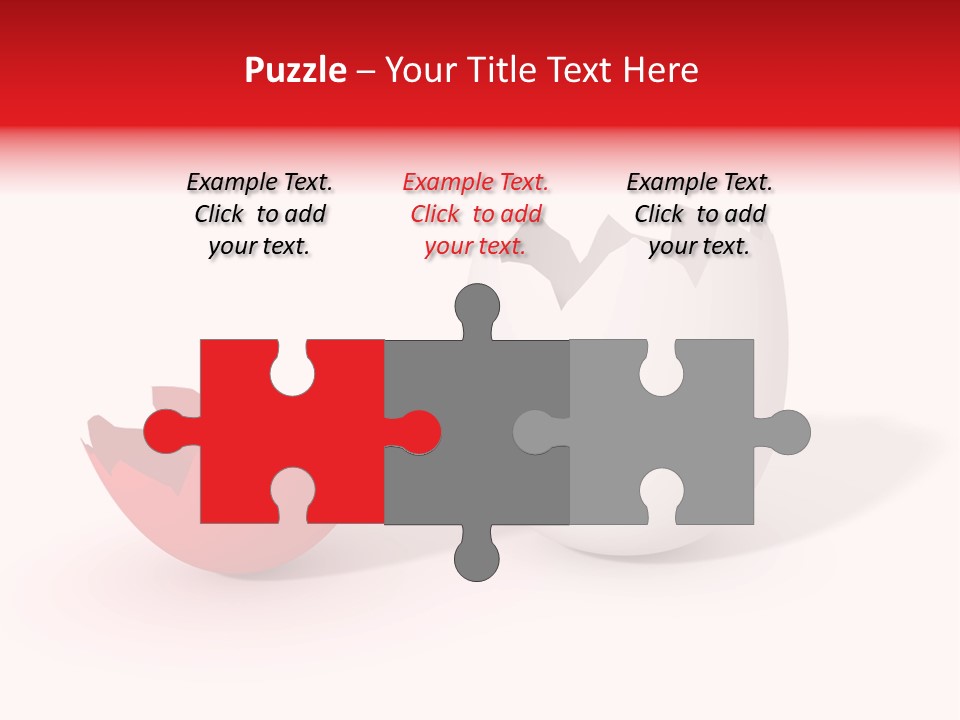 Broken Easter-Egg - One Part Marked Red PowerPoint Template