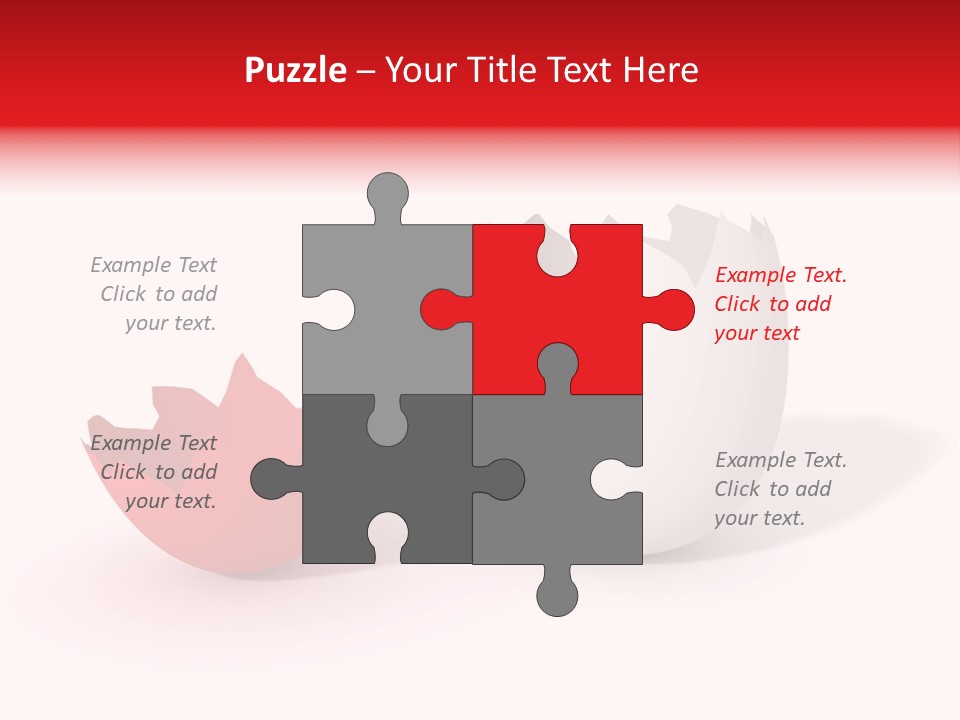 Broken Easter-Egg - One Part Marked Red PowerPoint Template