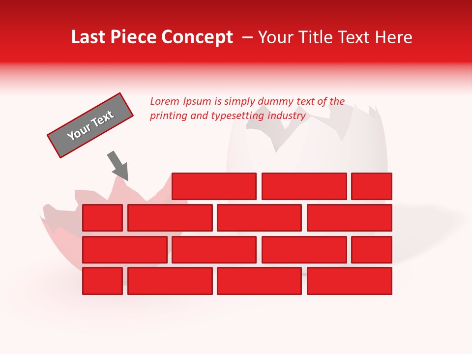 Broken Easter-Egg - One Part Marked Red PowerPoint Template