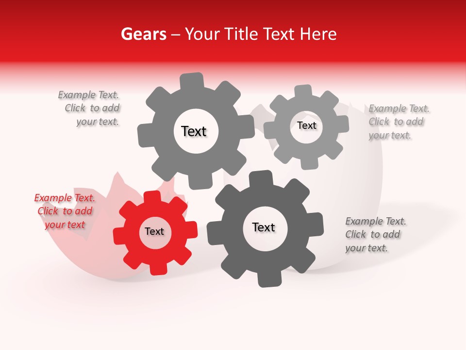 Broken Easter-Egg - One Part Marked Red PowerPoint Template