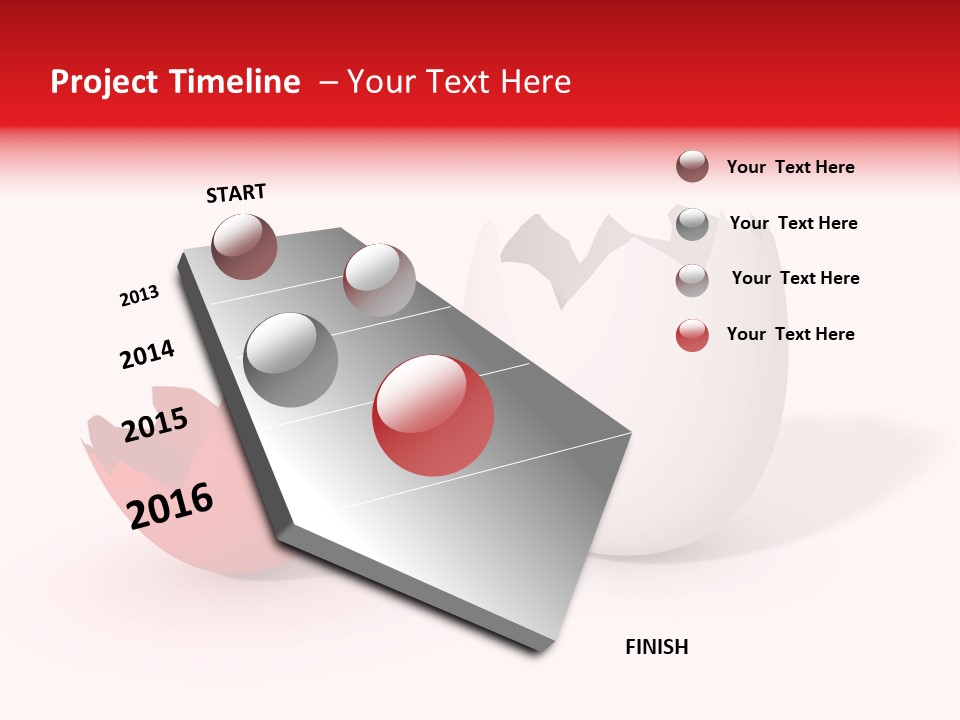 Broken Easter-Egg - One Part Marked Red PowerPoint Template