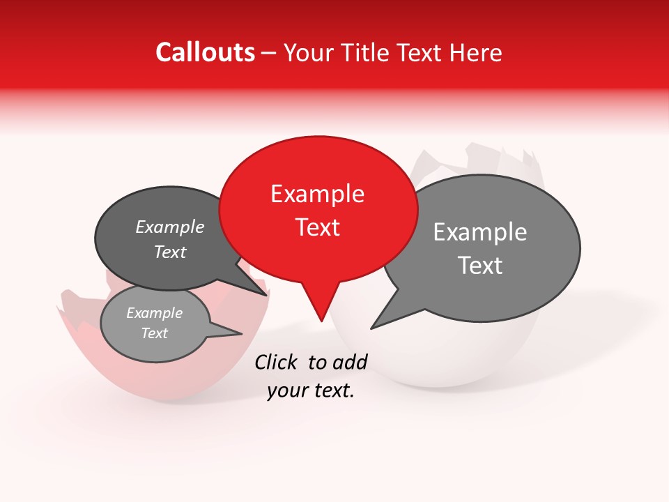 Broken Easter-Egg - One Part Marked Red PowerPoint Template