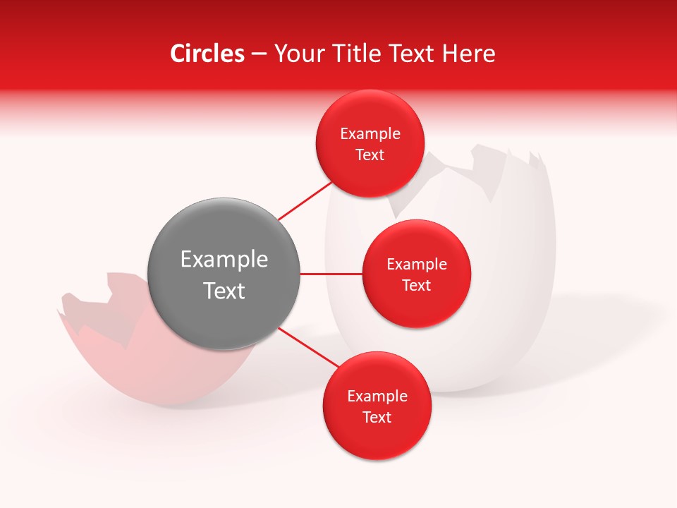 Broken Easter-Egg - One Part Marked Red PowerPoint Template