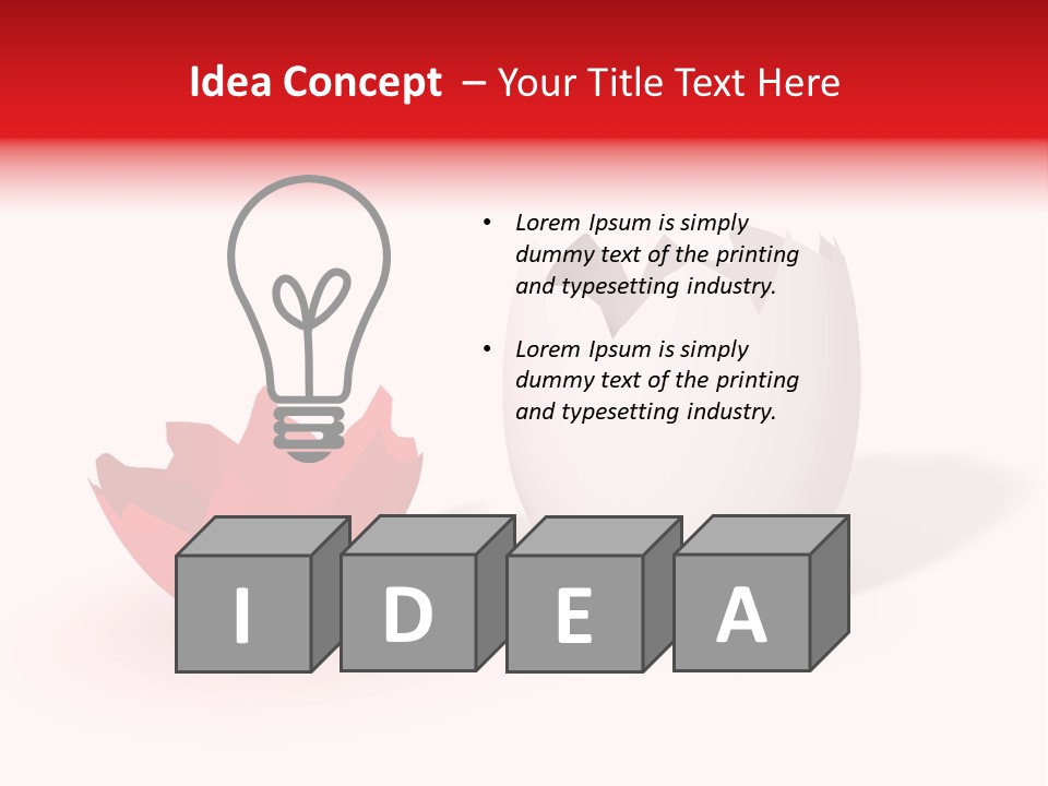 Broken Easter-Egg - One Part Marked Red PowerPoint Template