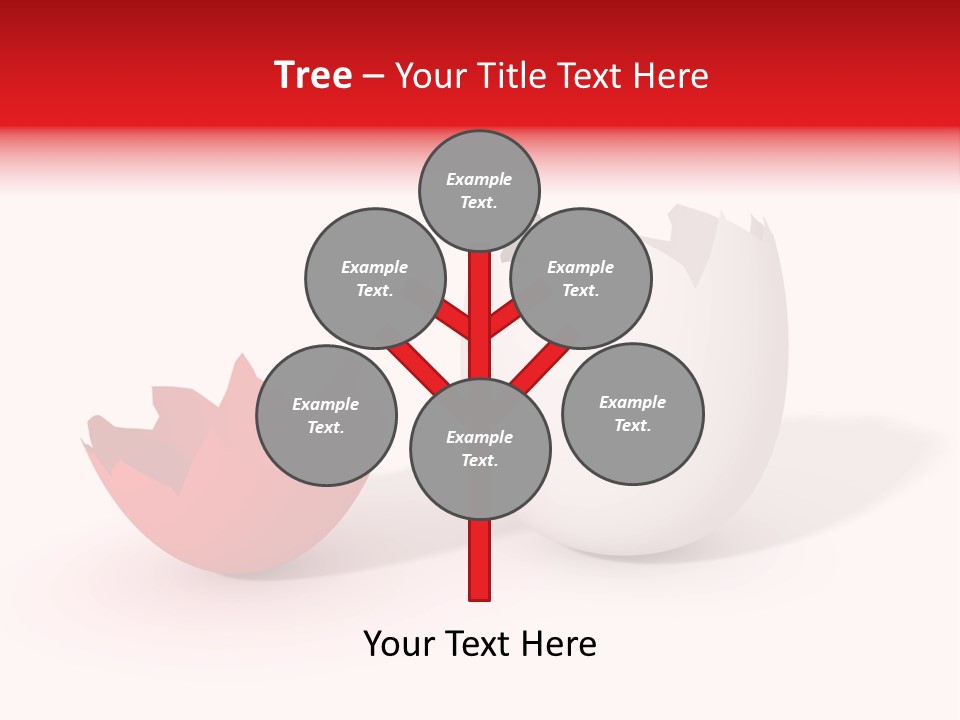 Broken Easter-Egg - One Part Marked Red PowerPoint Template