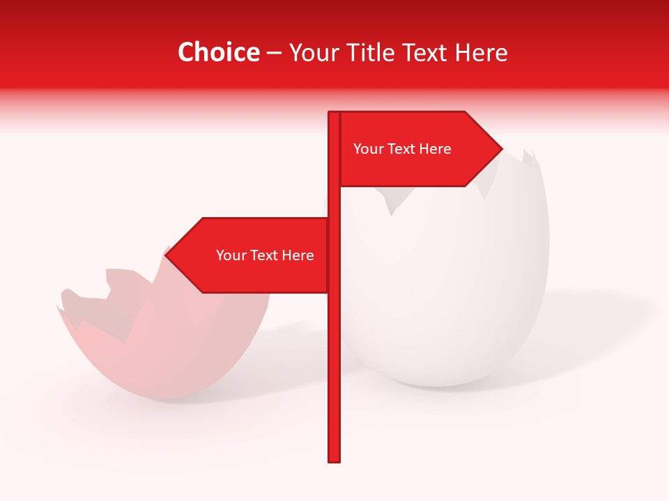 Broken Easter-Egg - One Part Marked Red PowerPoint Template