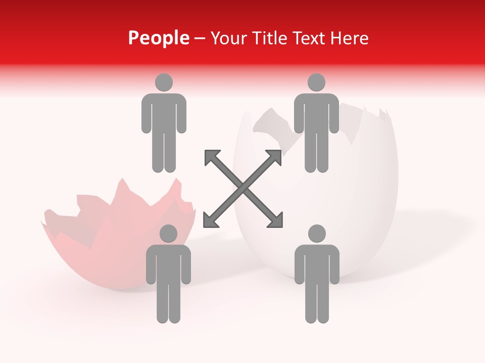 Broken Easter-Egg - One Part Marked Red PowerPoint Template