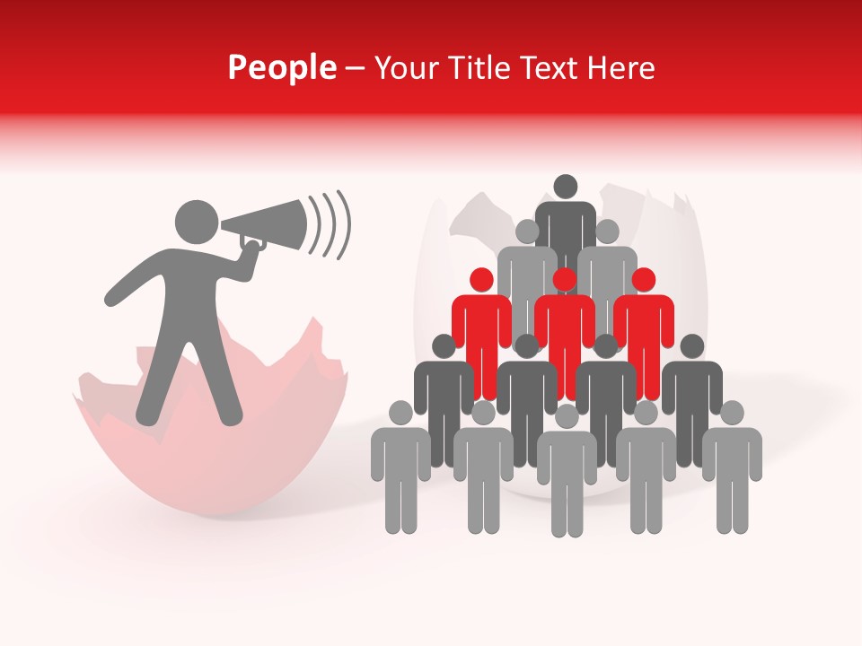 Broken Easter-Egg - One Part Marked Red PowerPoint Template