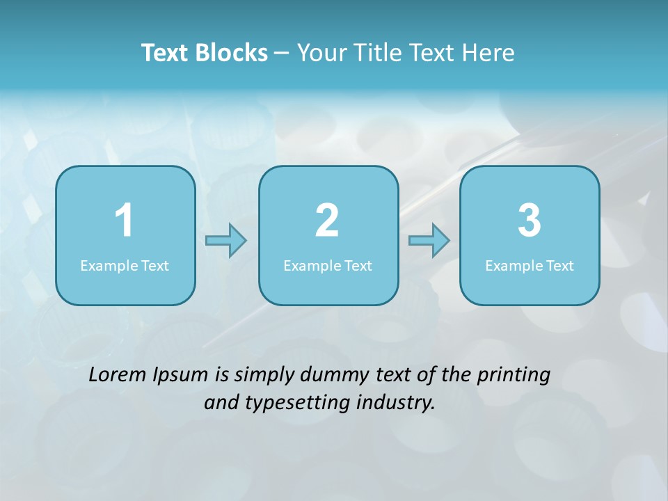 Scientist Hand Holding A Clear Laboratory Glass Dropper Over Blue Disposable Automatic Pipette Tips In A Rack For An Experiment In A Science Research Lab PowerPoint Template